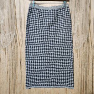 Jeanne Pierre Gray Lambswool Straight Midi Skirt Petite Womens Sz Medium Vtg